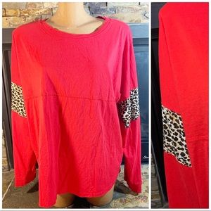Red sweatshirt leopard XXL